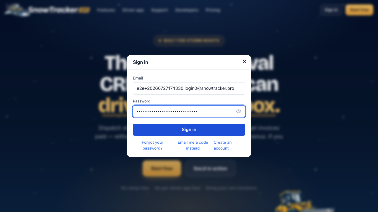 The sign-in window with an email entered
